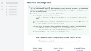 MetricWire Knowledge Base - MetricWire