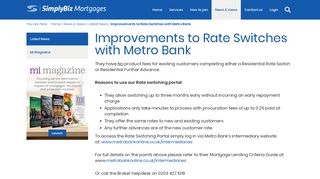Improvements to Rate Switches with Metro Bank - SimplyBiz ...