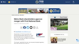Metro Bank shareholders approve merger with First National Bank ...