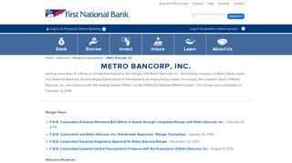 Metro Bancorp, Inc. - First National Bank