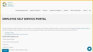 Employee Self Service Portal — Metro Nashville Public Schools