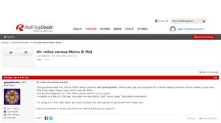 Air miles versus Metro & Moi - RedFlagDeals.com Forums
