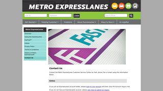 Contact Us - Metro ExpressLanes