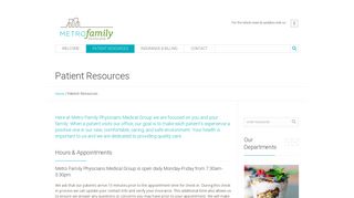 Patient Resources | Metro Family Physicians
