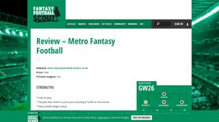 Review – Metro Fantasy Football - Fantasy Football Scout