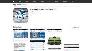 Fantasy Football from Metro on the App Store - iTunes - Apple