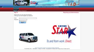 Sign In Reporting and Administration - Metro Star
