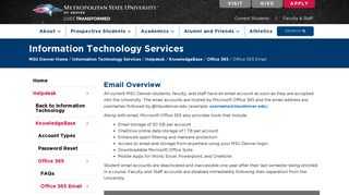 Office 365 Email | Information Technology Services | MSU Denver