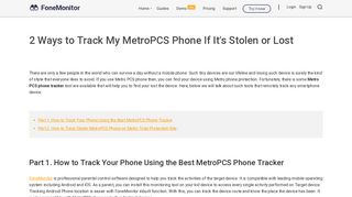 How to Track My Stolen or Lost MetroPCS Phone in 2 Ways
