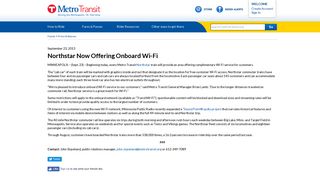 Northstar Now Offering Onboard Wi-Fi - Metro Transit
