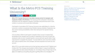 What Is the Metro PCS Training University? | Reference.com