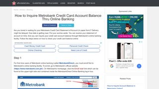 How to Inquire Metrobank Credit Card Account Balance Thru Online ...