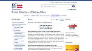 Kids Ride Free Frequently Asked Questions - ddot - DC.gov