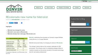 Metrolist changes names to REcolorado - Denver Real Estate Watch