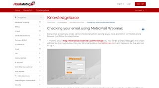 Checking your email using MetroMail Webmail - Knowledgebase ...