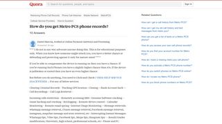 How to get Metro PCS phone records - Quora