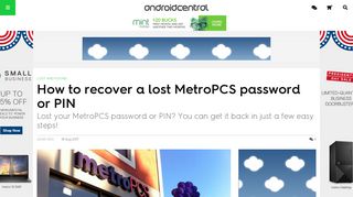 How to recover a lost MetroPCS password or PIN | Android Central