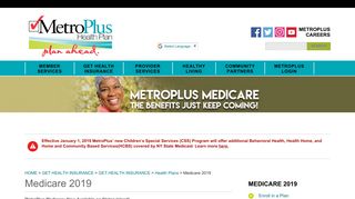 Medicare 2019 - MetroPlus