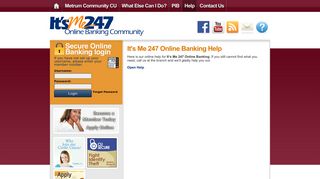It's Me 247 Online Banking Help | Metrum Community CU