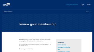 Renew your membership | MFAA