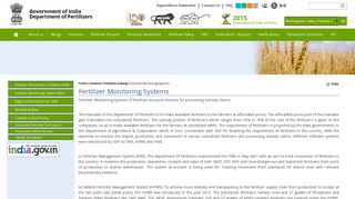 Fertilizer Monitoring Systems | Government of India, Department of ...