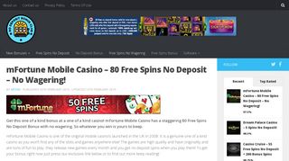 mFortune Mobile Casino - 80 Free Spins No Deposit - No Wagering!