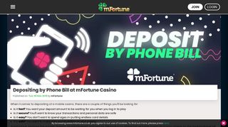 Depositing by Phone Bill at mFortune Casino | mFortune Casino