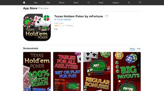 Texas Holdem Poker by mFortune on the App Store - iTunes - Apple