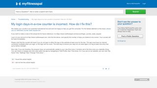 MyFitnessPal | My login days-in-a-row counter is incorr...