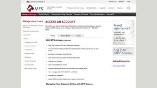 MFS Access an Account - MFS Investment Management