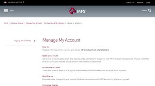 Managing Your Account Online | MFS - MFS Investment Management