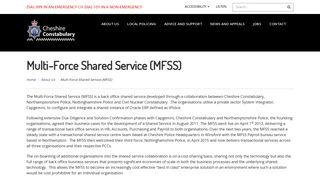 Multi-Force Shared Service (MFSS) - Cheshire Police