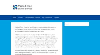 Multi-Force Shared Service (MFSS)