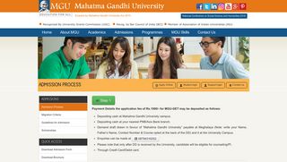 Admission Process - MG University - Education for all