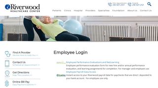 Employee Login for employees at Riverwood Healthcare ...