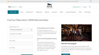 Find Reservation - MGM National Harbor