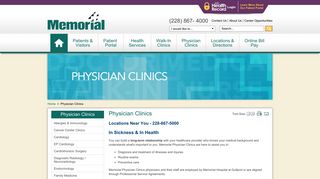 Physician Clinics | Memorial Hospital at Gulfport