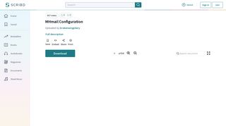 MHmail Configuration | Microsoft Outlook | Internet Explorer - Scribd