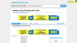mhmail.malaysiaairlines.com at WI. Microsoft Exchange - Outlook Web ...