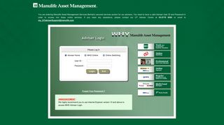 Adviser Login - Manulife Asset Management Services Berhad