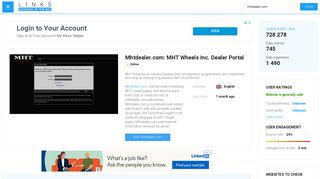 Visit Mhtdealer.com - MHT Wheels Inc. Dealer Portal.
