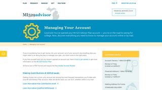 Managing Your Account : MI 529 Advisor Plan