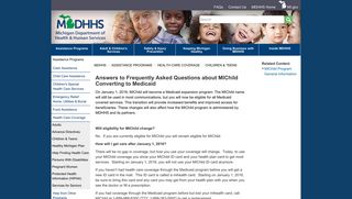MDHHS - Answers to Frequently Asked Questions about MIChild ...