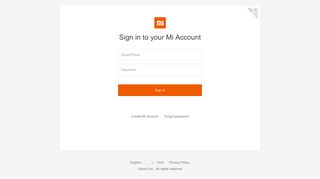 Mi Account - Sign in