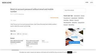 Reset mi account password without email and mobile number - WEBCAZINE