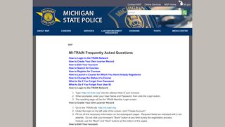 MSP - MI-TRAIN Frequently Asked Questions - State of Michigan