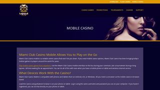 Mobile Casino - Play on the go with Miami Club Casino Mobile