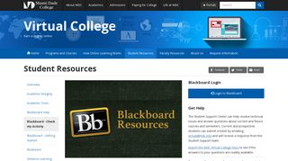 Blackboard - Check my Activity | Virtual College | Miami Dade College