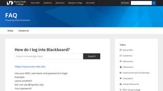 How do I log into Blackboard? - About MDC – FAQ - Miami Dade ...