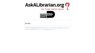 Miami Dade Public Library System FAQ - Ask a Librarian